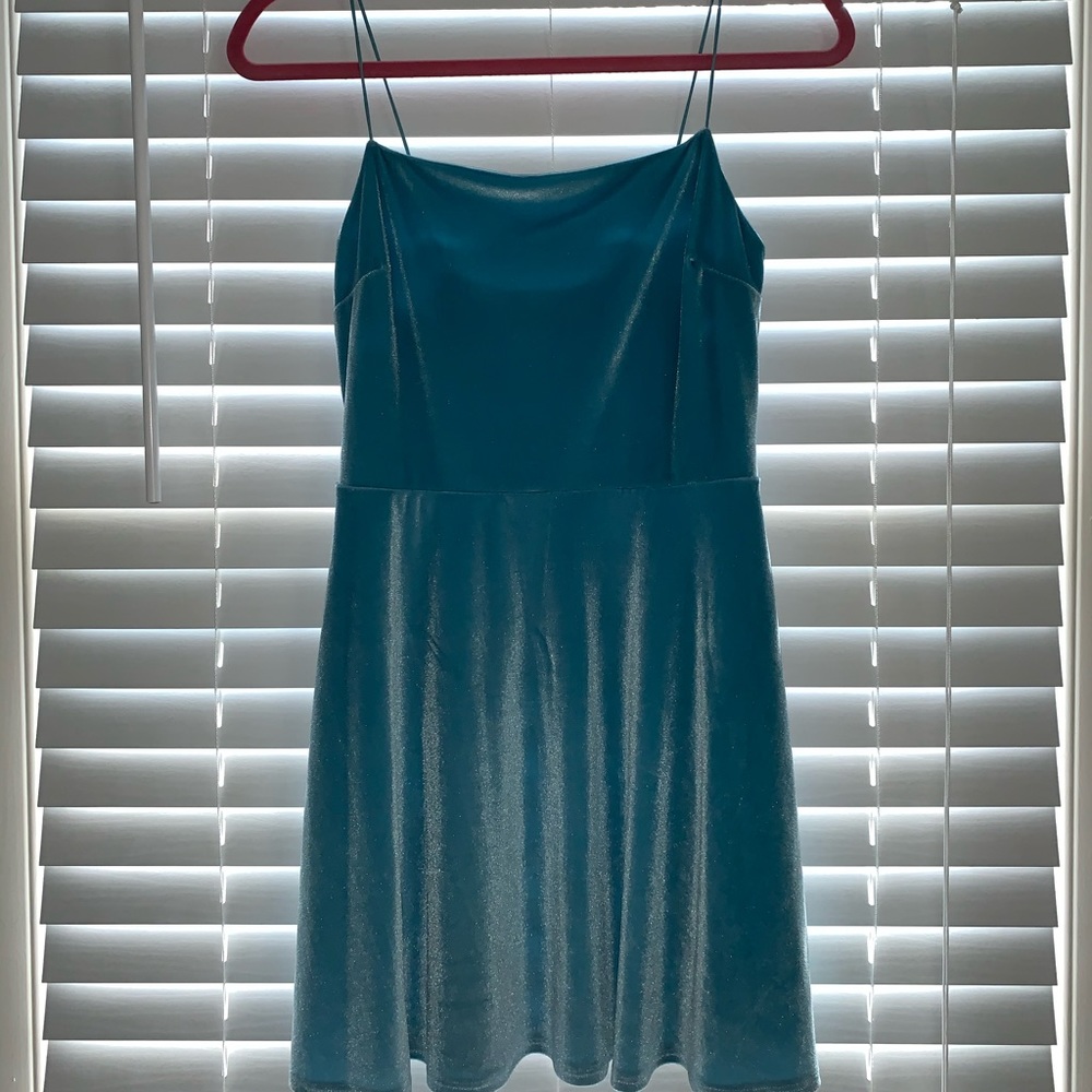 Blue velvet dress
